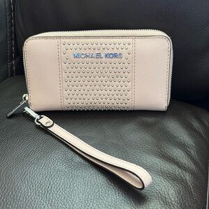 Michael Kors Studded Zipper Wristlet Wallet